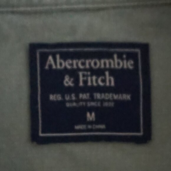 Y2K Abercrombie & Fitch Olive Green Button Up Distressed Outdoor Safari Jacket M - Picture 4 of 11